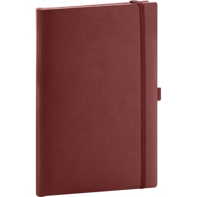 NOTIQUE Notes Vínový s gumkou, tečkovaný