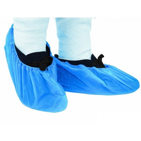 Jednorázový návlek na obuv modrý 40x14cm CPE, 100ks