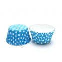Cukrářský košíček 51x38mm puntíky modré, 50ks