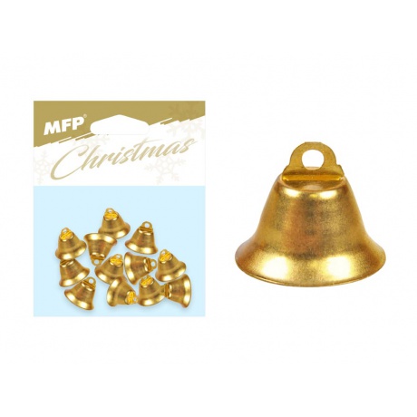Zvonečky zlaté 1,7cm, 12 ks