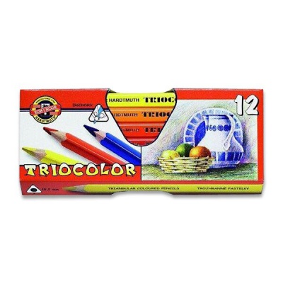 Pastelky trojhranné TRIOCOLOR silné 12ks Koh-i-noor